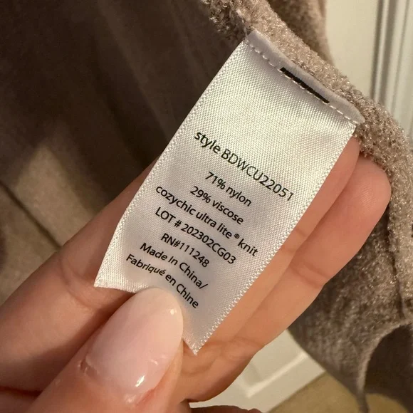 Barefoot Dreams Cozy Chic Ultra Lite Cardigan in Taupe Sz XL - Picture 3 of 4